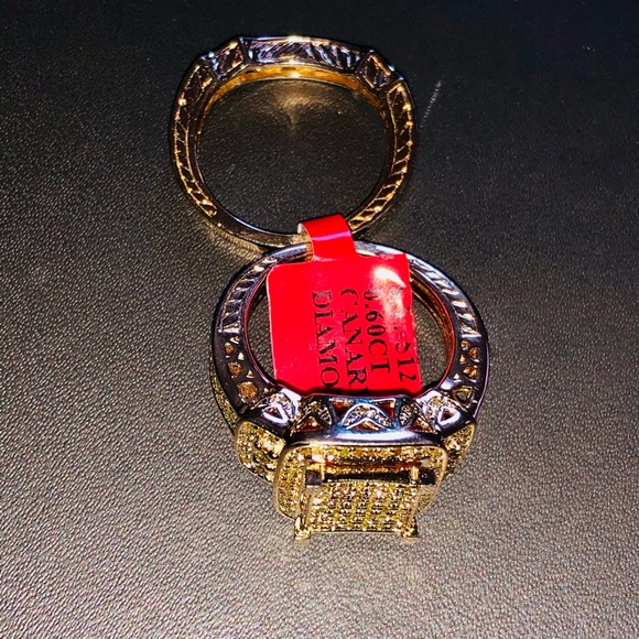 Designer real diamond wedding engagement ring from Dubai exquisite one of a kind - Picture 4 of 7